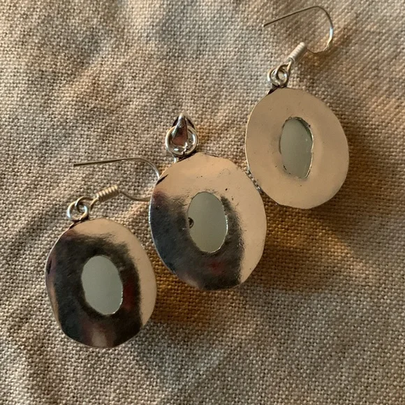 Green Chrysoprase. 925 Sterling silver overlay. - Picture 3 of 4